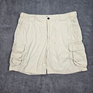 Orvis Cargo Shorts Mens 36 Cream Khaki Excellent Utility Hiking Outdoor Cotton